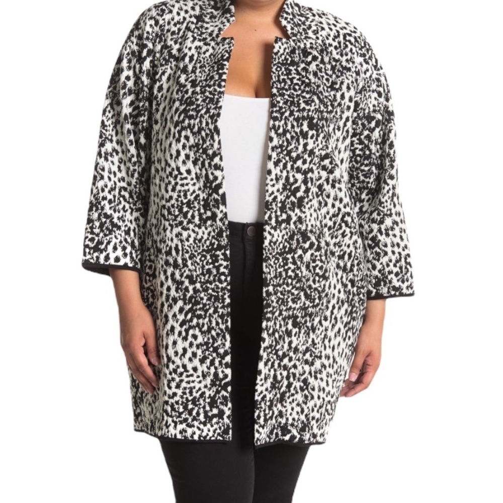 Philosophy Apparel Jacquard Open Front Jacket Sz 1X